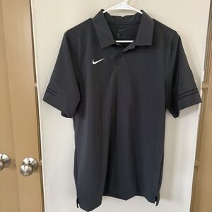 Nike‎ Men's Small Charcoal Grey Short Sleeve Polo Collar Shirt Top